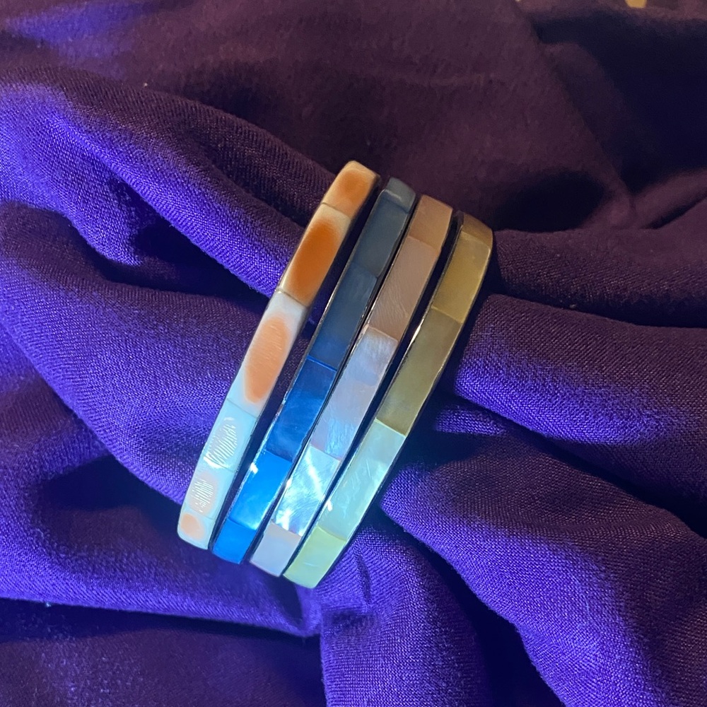Colorful Mosaic Bangle Set - Picture 2 of 7